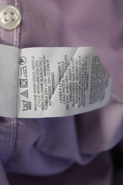 J Crew Mens Button Front Long Sleeve Collared Slim Shirt Purple Size Medium
