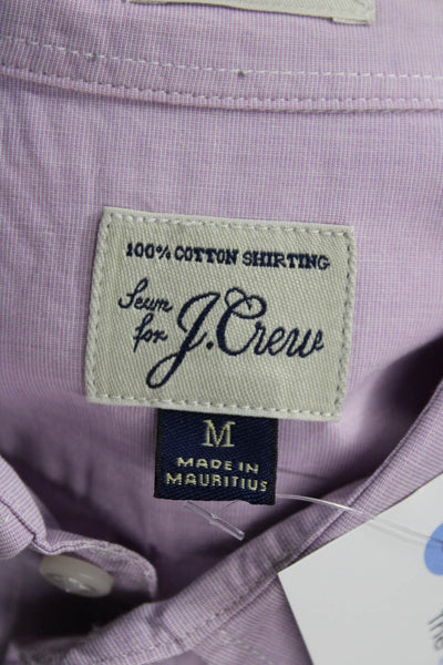 J Crew Mens Button Front Long Sleeve Collared Slim Shirt Purple Size Medium
