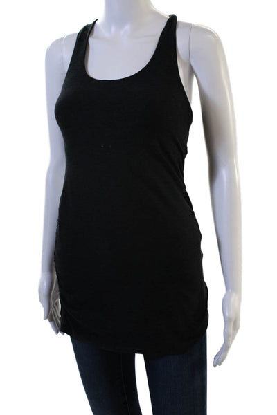 Beyond Yoga Women Maternity Sleeveless Tunic Tank Black Round Neck Basic Size S