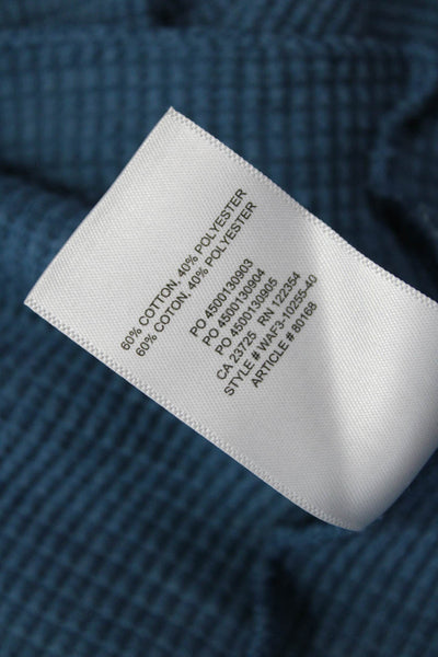 TNA Womens Cropped Mock Neck Long Sleeve Top Blue 60/40 Cotton Poly Size XS