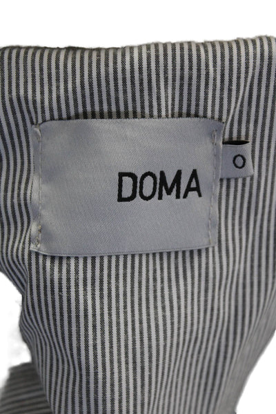 Doma Womens Biker Motorcycle Jacket Black Leather Wool Blend Buckle Size 0