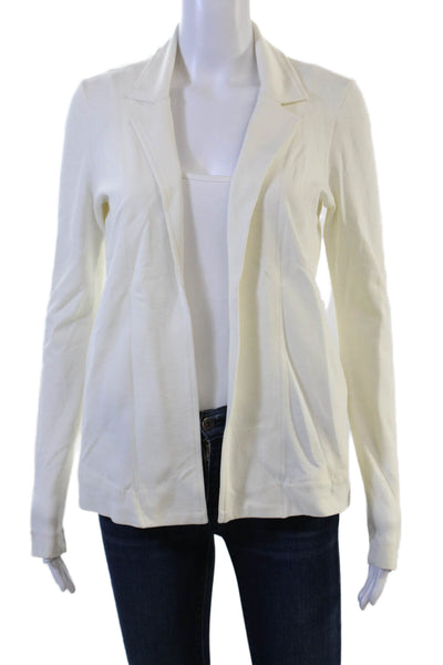J. Leyendecker Womens White Collared Long Sleeve Blazer Rayon Petite Size S