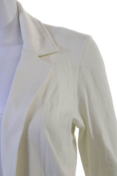 J. Leyendecker Womens White Collared Long Sleeve Blazer Rayon Petite Size S