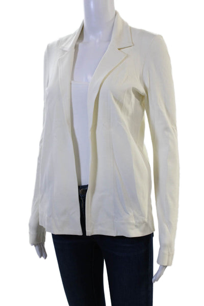 J. Leyendecker Womens White Collared Long Sleeve Blazer Rayon Petite Size S