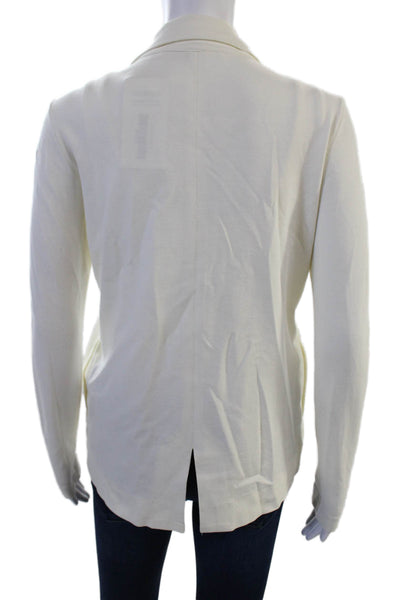 J. Leyendecker Womens White Collared Long Sleeve Blazer Rayon Petite Size S