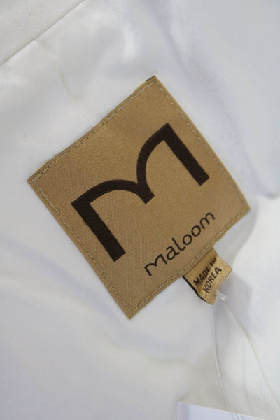 Maloom Women White Classic Blazer Collared Long Sleeve Button Size 6