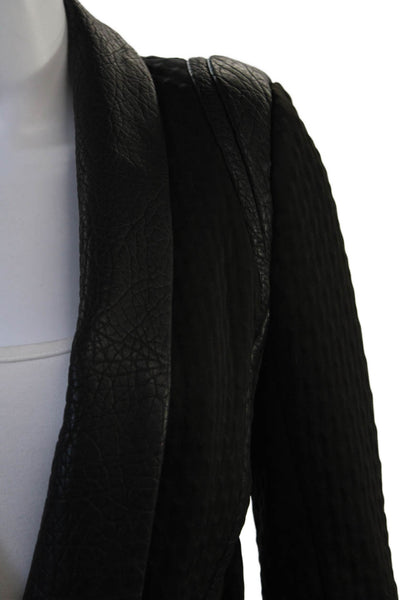 IRO Women Quilted Blazer Black Zip Long Sleeve Size 38