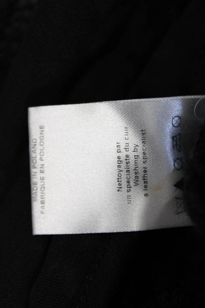 IRO Women Quilted Blazer Black Zip Long Sleeve Size 38