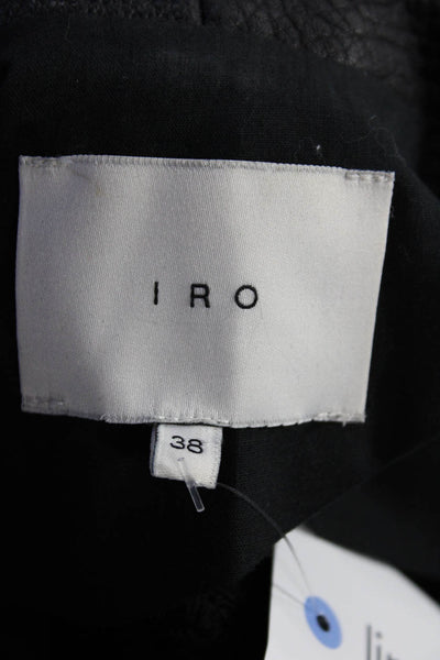IRO Women Quilted Blazer Black Zip Long Sleeve Size 38