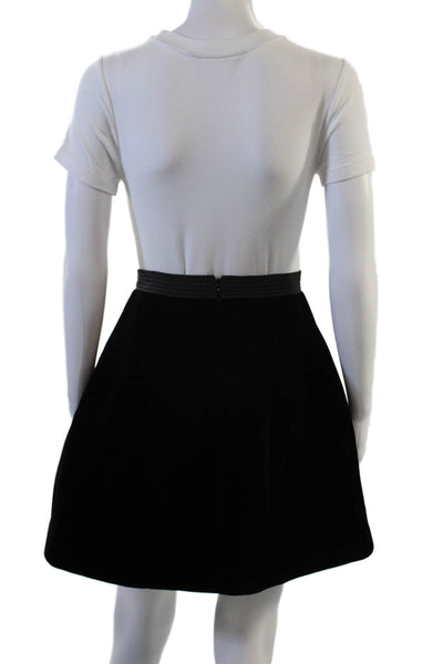 Marc By Marc Jacobs Women A-Line Skater Skirt Black Knee Length Size 0