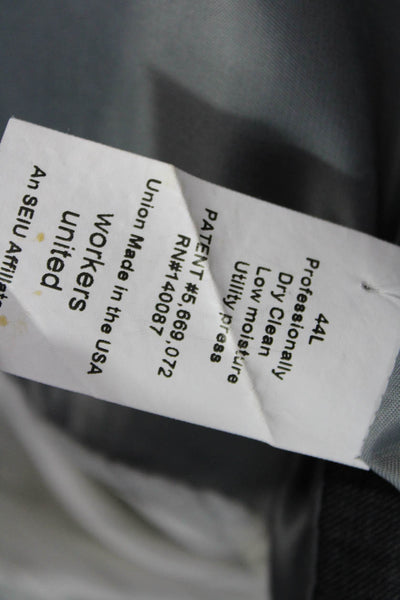 Hart Schaffner Marx Mens Dark Gray Check Suit Jacket Button Size 44