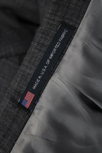 Hart Schaffner Marx Mens Dark Gray Check Suit Jacket Button Size 44