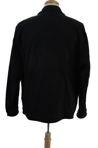 Lululemon Mens Military Jacket Black Polyester Snap Collared Longsleeve Size 2XL