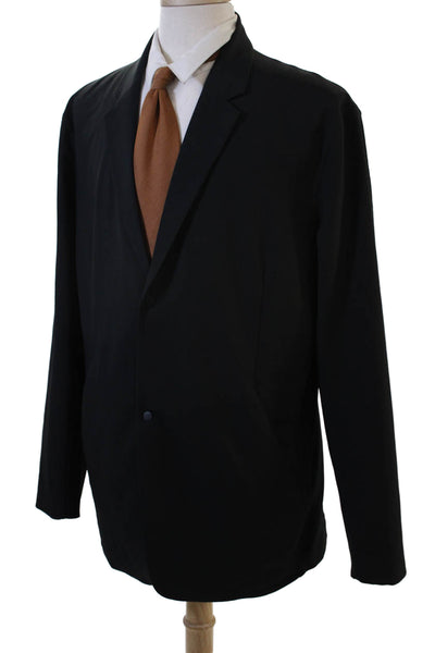 Lululemon Mens Black Collared Button Blazer Big Tall Size 2XL
