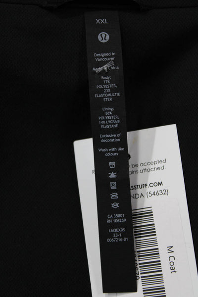 Lululemon Mens Black Collared Button Blazer Big Tall Size 2XL