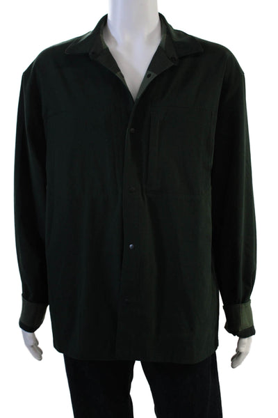 Lululemon Mens Striped Button Down Shirt Green Size Extra Extra Large