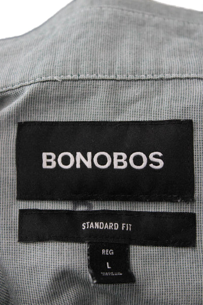 Bonobos Mens Standard Fit Button Down Shirt Blue Cotton Size Large