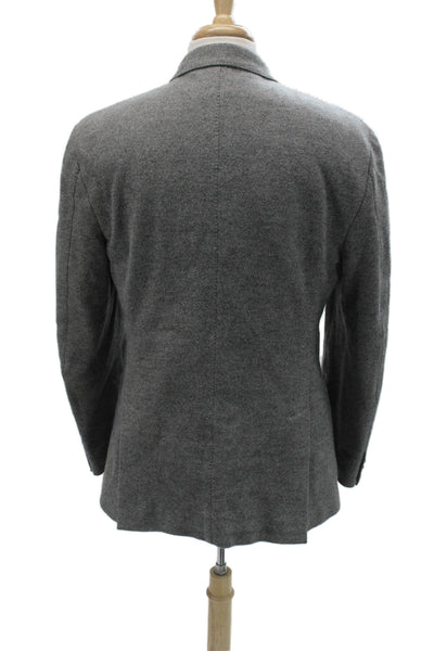 Corneliani Mens Gray Herringbone Sport Coat 90% Wool 10% Cashmere Size 54
