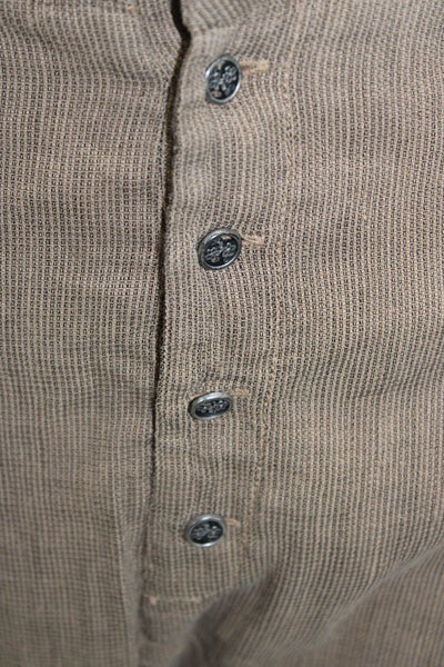 Transit Par Such Unisex Cropped Capri Pants Linen Striped Brown Size 3