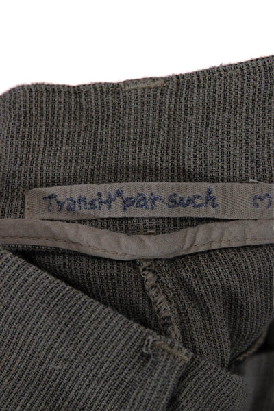 Transit Par Such Unisex Cropped Capri Pants Linen Striped Brown Size 3