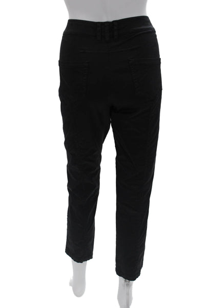 Transit Par Such Women Cropped Ankle Black Cotton Pants Button Size 3