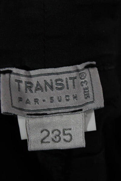 Transit Par Such Women Cropped Ankle Black Cotton Pants Button Size 3