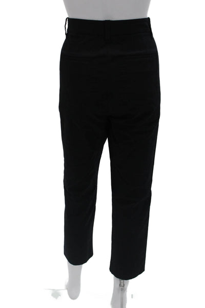 Vince Women Cropped Ankle Pants Black 100% Cotton Zip Inseam 27 Size 8