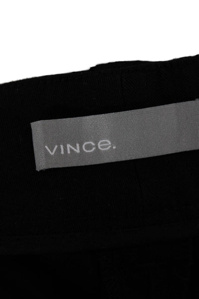 Vince Women Cropped Ankle Pants Black 100% Cotton Zip Inseam 27 Size 8