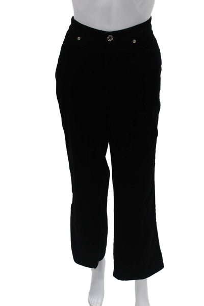 Cambio Womens Black Mid Rise Pants Button Closure Cotton Stretch Size 10