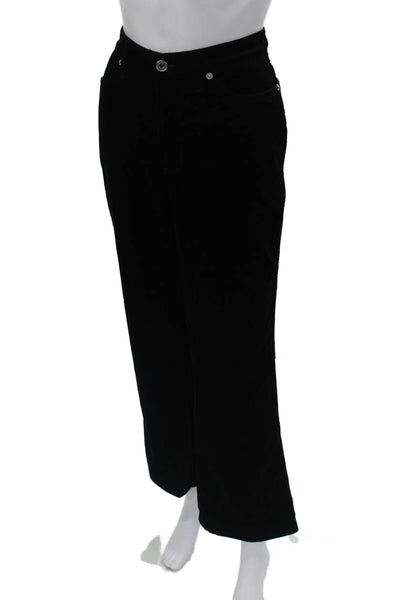 Cambio Womens Black Mid Rise Pants Button Closure Cotton Stretch Size 10