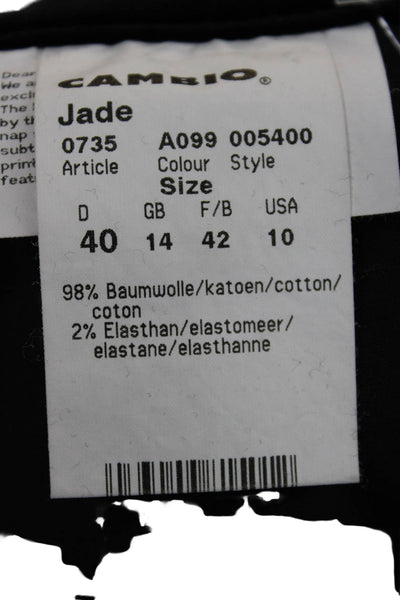 Cambio Womens Black Mid Rise Pants Button Closure Cotton Stretch Size 10