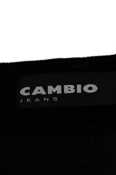 Cambio Womens Black Mid Rise Pants Button Closure Cotton Stretch Size 10