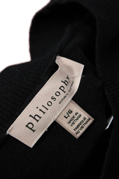 philosophy Unisex Pullover Sweater Black Round Neck Long Sleeve Size L
