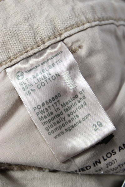 AG Adriano Goldschmied Womens Cropped Chino Pants Beige Size 29