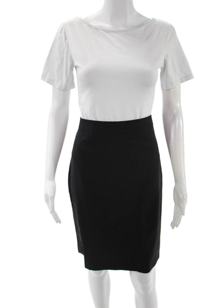 Banana Republic Women Straight Pencil Short Skirt Black Wool Spandex Size 10