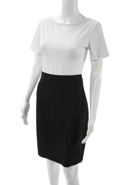 Banana Republic Women Straight Pencil Short Skirt Black Wool Spandex Size 10