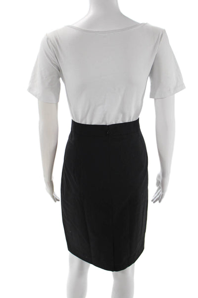 Banana Republic Women Straight Pencil Short Skirt Black Wool Spandex Size 10