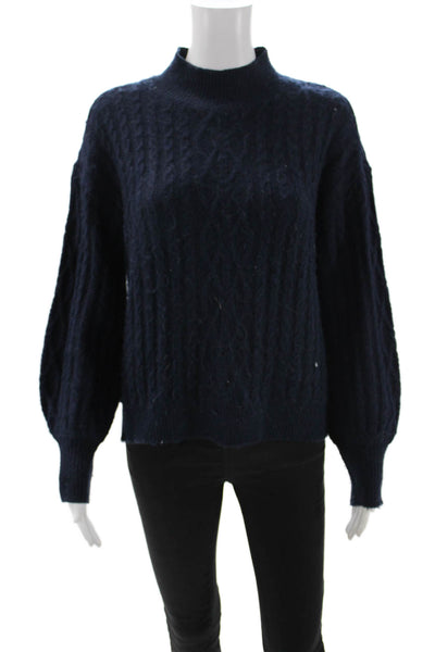 CeCe Womens Dark Blue Mock Neck Pullover Sweater Size XS
