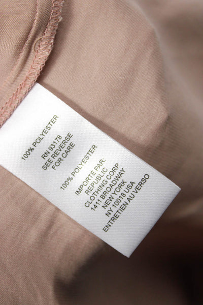 T Tahari Womens Bohemian Beige Tie Neck Long Sleeve Polyester Blouse Size S