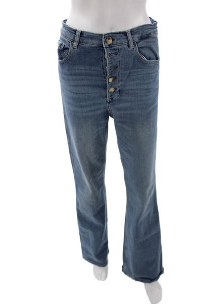 Boyish Women Flared Bootcut Jeans Blue High Rise Size 29