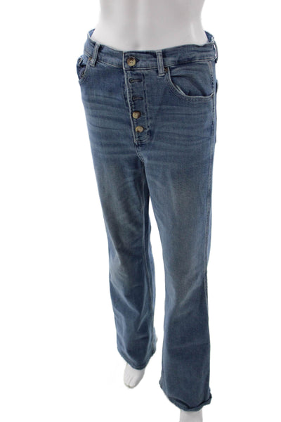 Boyish Women Flared Bootcut Jeans Blue High Rise Size 29