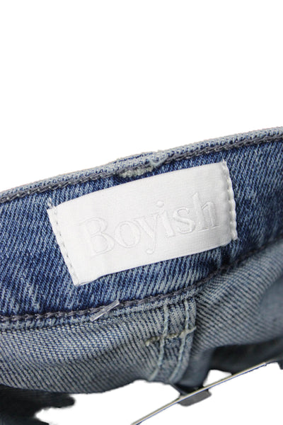 Boyish Women Flared Bootcut Jeans Blue High Rise Size 29