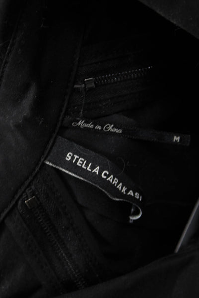 Stella Carakasi Womens Windbreaker Black Collared Zip Organic Cotton Size M