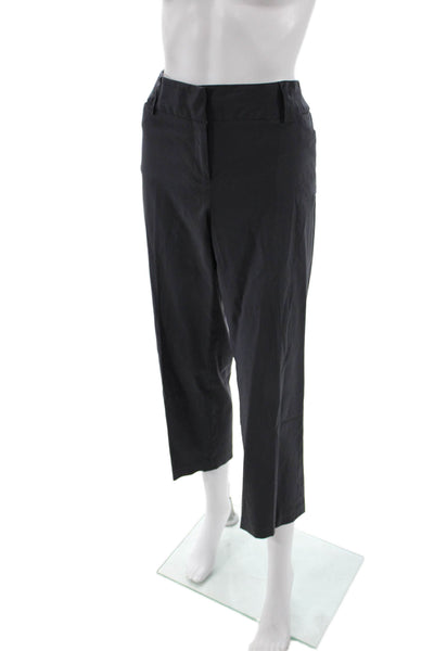Elliott Lauren Unisex Ankle Cropped Dress Pants Black Rayon Blend Size 12