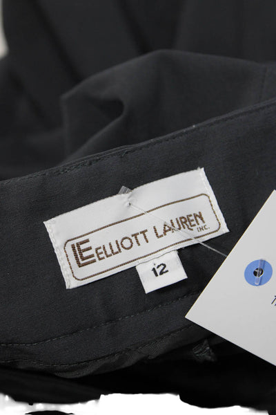 Elliott Lauren Unisex Ankle Cropped Dress Pants Black Rayon Blend Size 12