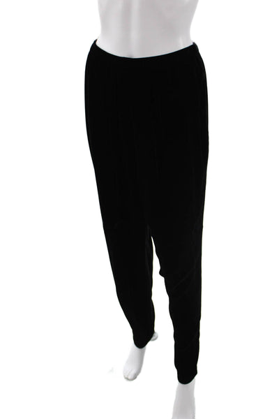 Harari Unisex Harem Pants Black Rayon Silk Blend Size L
