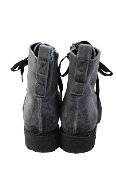 Mossimo Womens Lace-Up Round Toe Flat Combat Boots Gray Size 6.5