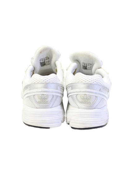 Adidas Womens Lace Up Knit Trim Logo Trainers Sneakers White Leather Size 7