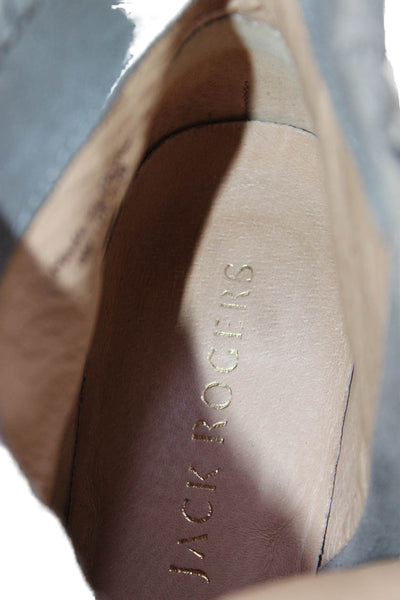 Jack Rogers Womens Suede Stitching Detail Ankle Boots Gray Size 9