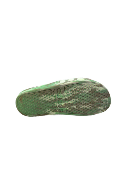 Adidas Unisex Kids Camouflage Slide On Sandals Green Size 4